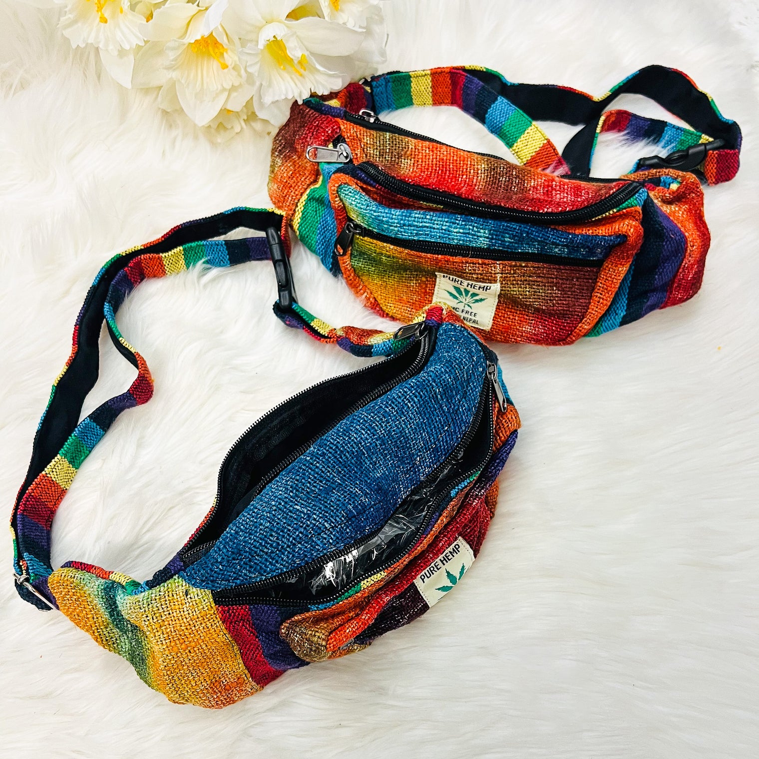 Handmade Tie Dye Hemp Unisex Fanny Pack