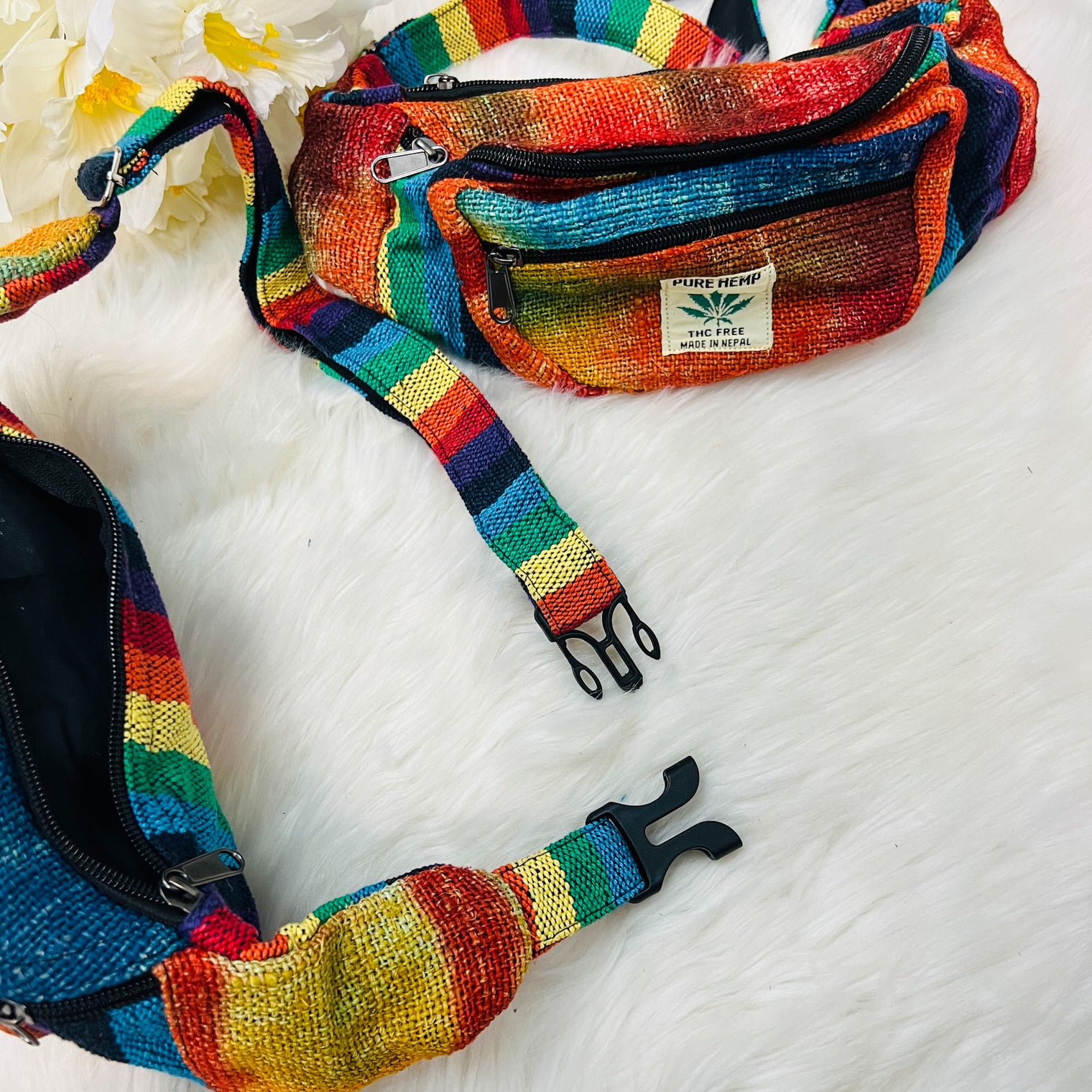 Handmade Tie Dye Hemp Unisex Fanny Pack