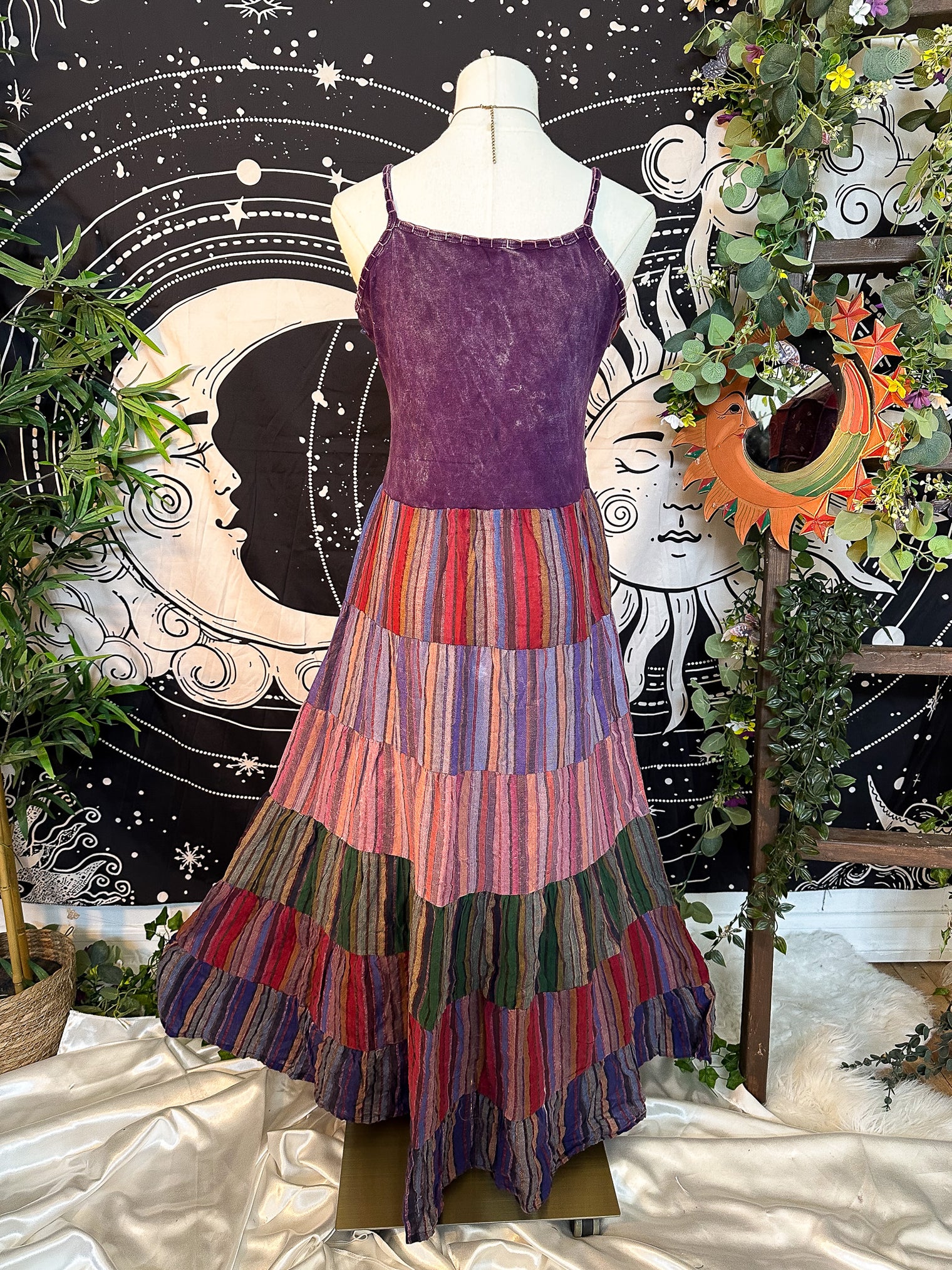 Patchwork Flowy Maxi Dress