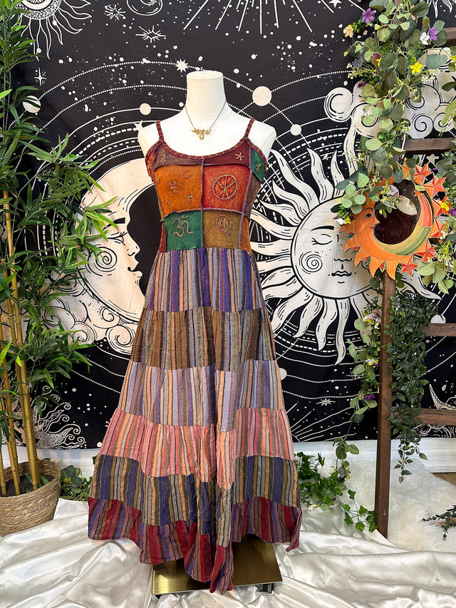 Patchwork Flowy Maxi Dress