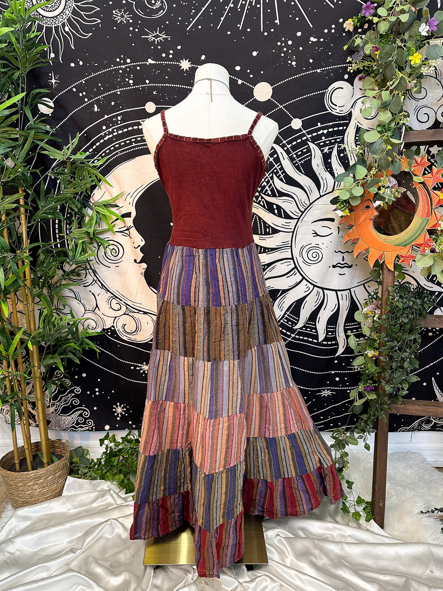 Patchwork Flowy Maxi Dress