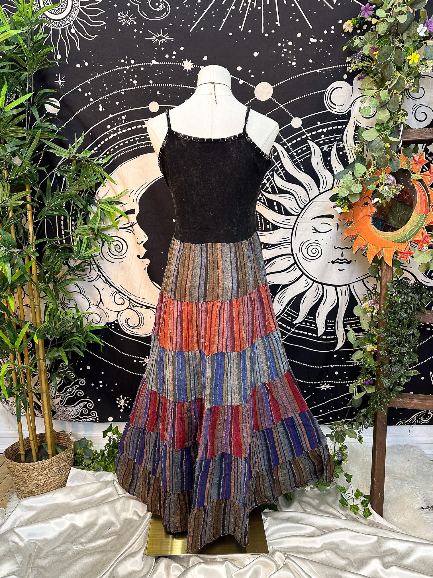 Patchwork Flowy Maxi Dress