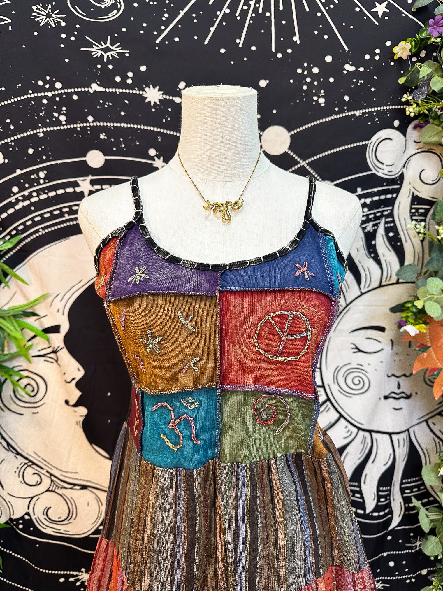 Patchwork Flowy Maxi Dress