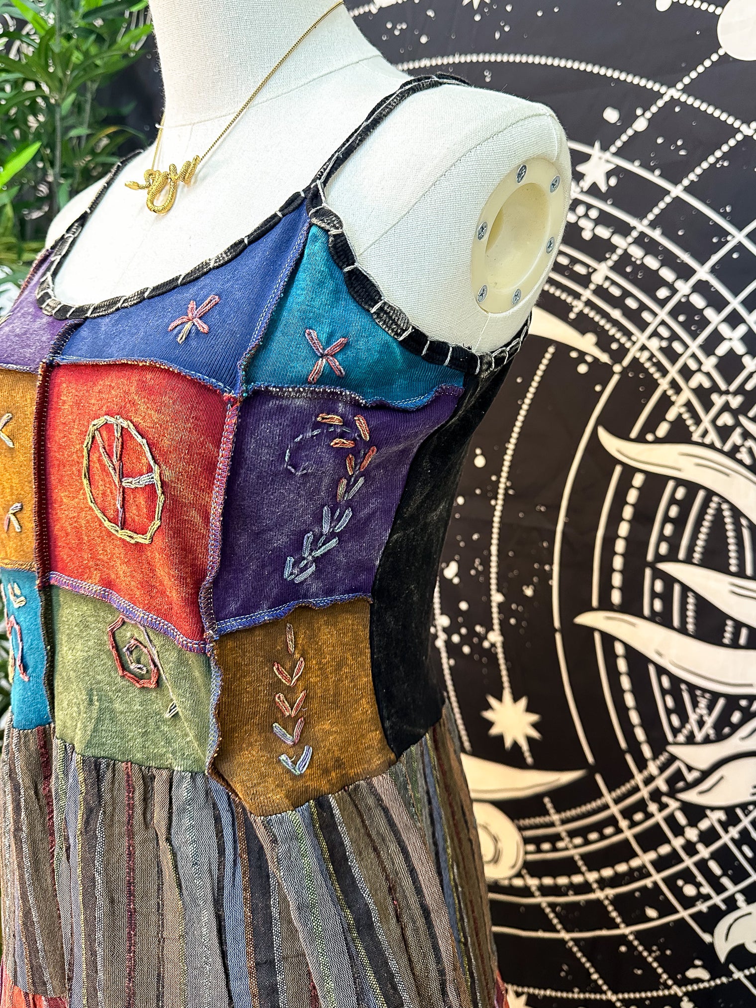 Patchwork Flowy Maxi Dress