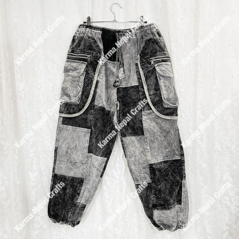 Patch Corduroy Baggy Pants