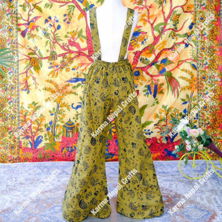 Magical Celestial/Mushroom Bell Bottom Jumpsuit