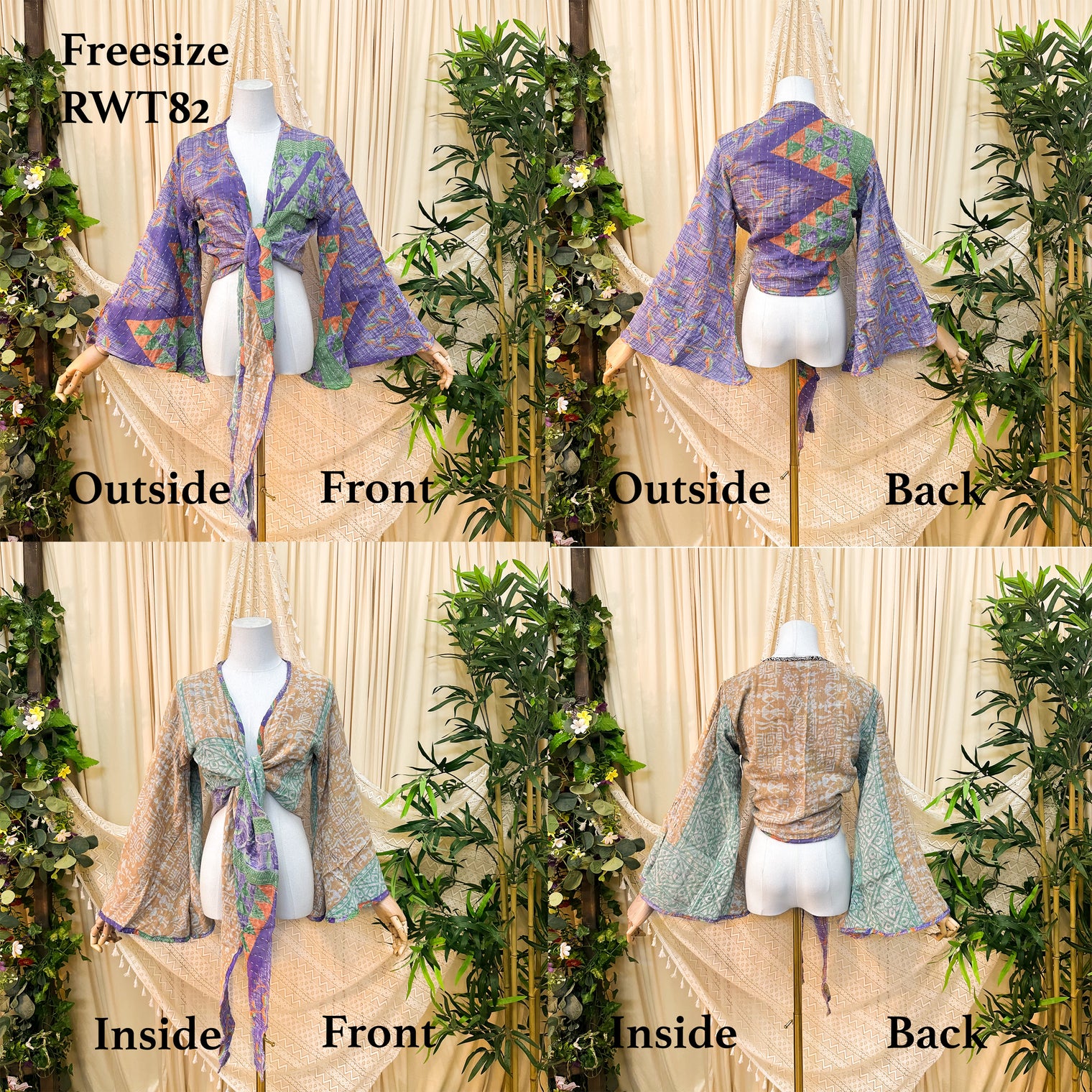 Kantha Reversible Wrap Top