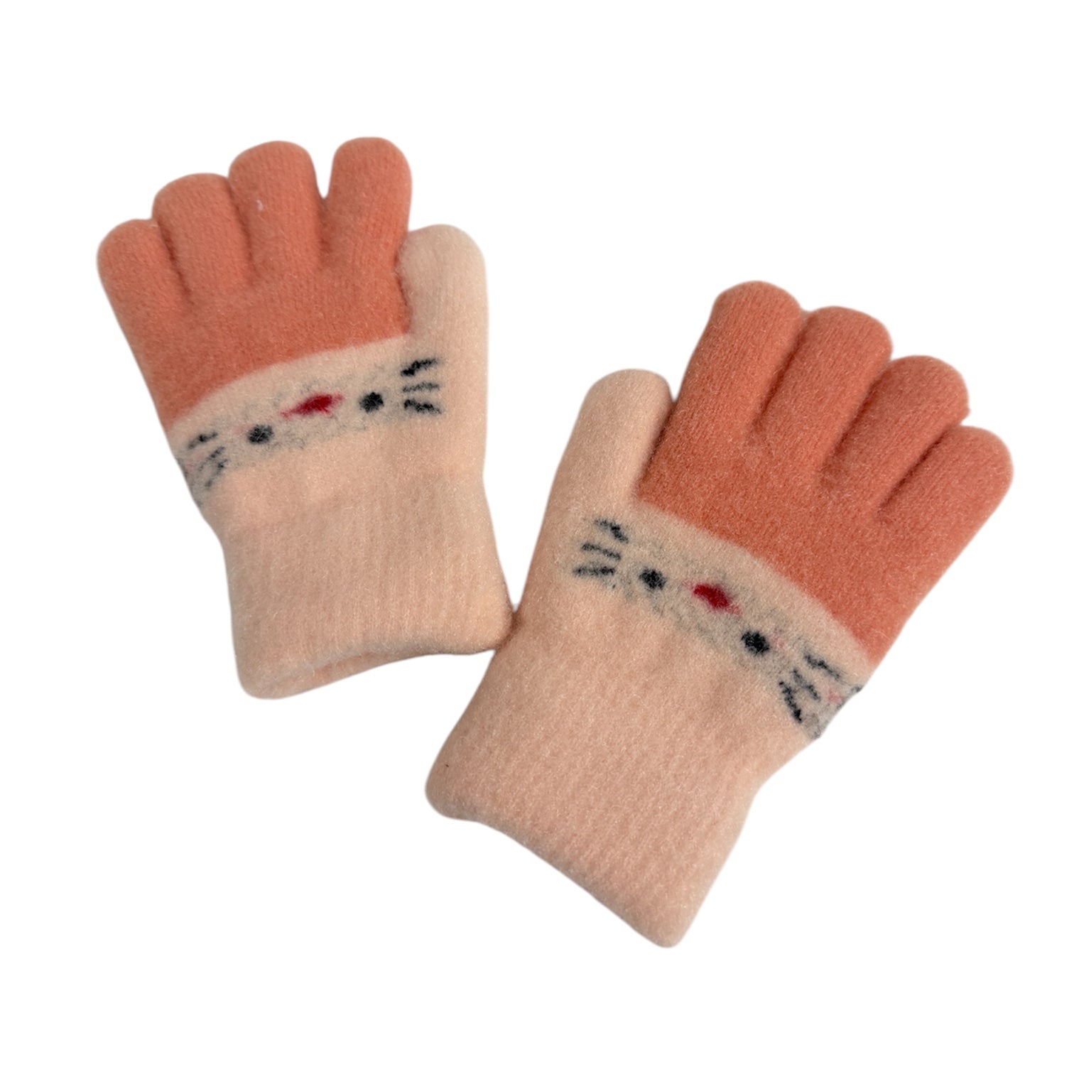 Kids Fleece-Lined Cat Winter Gloves