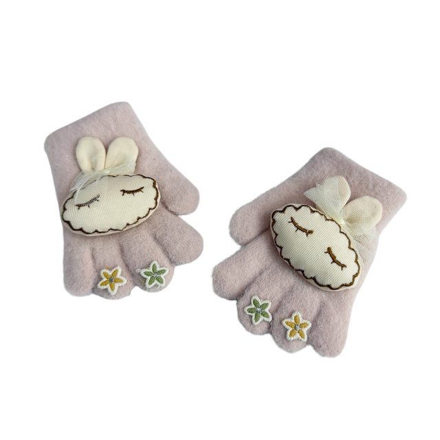 Bunny Kids Winter Gloves with Fleece Lining