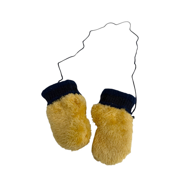Kids Cat Mittens with String and Fleece Lining