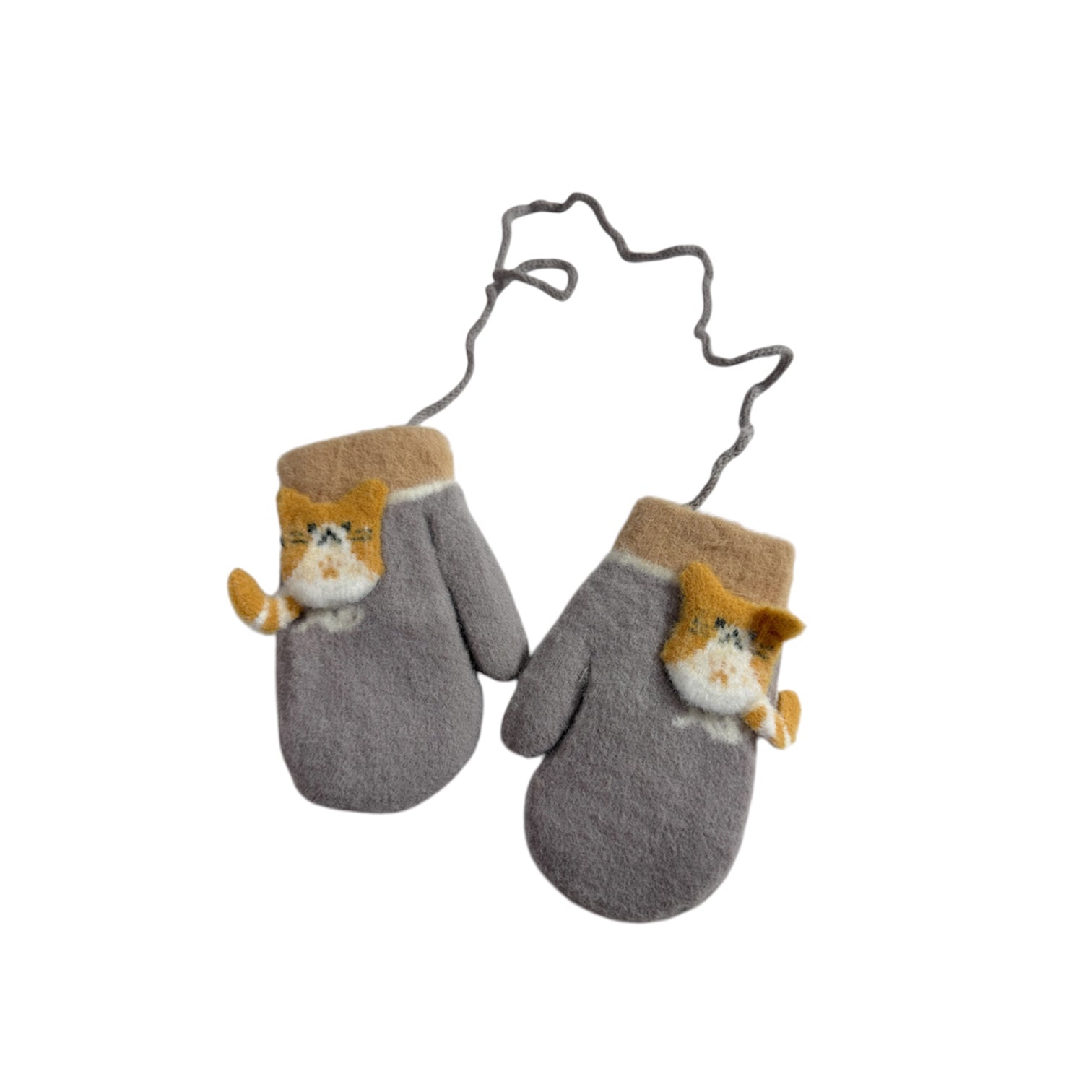 Kids Fleece Lined Cat Mittens