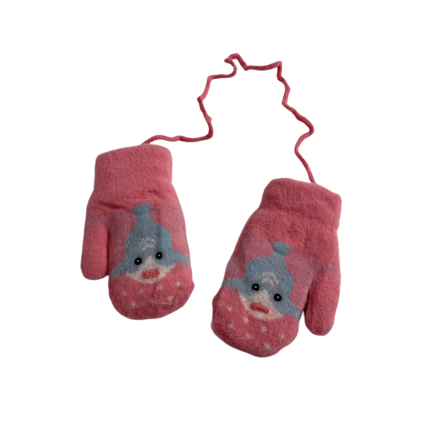 Baby Shark Kids Fleece Lined Mittens with String