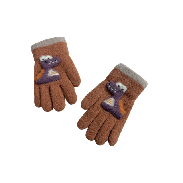 Kids Dino Fleece Lined Gloves