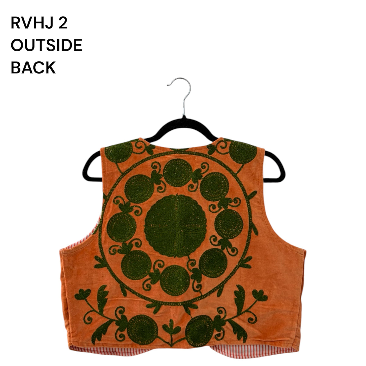 Boho Floral Waistcoat with Striped Cotton Reverse