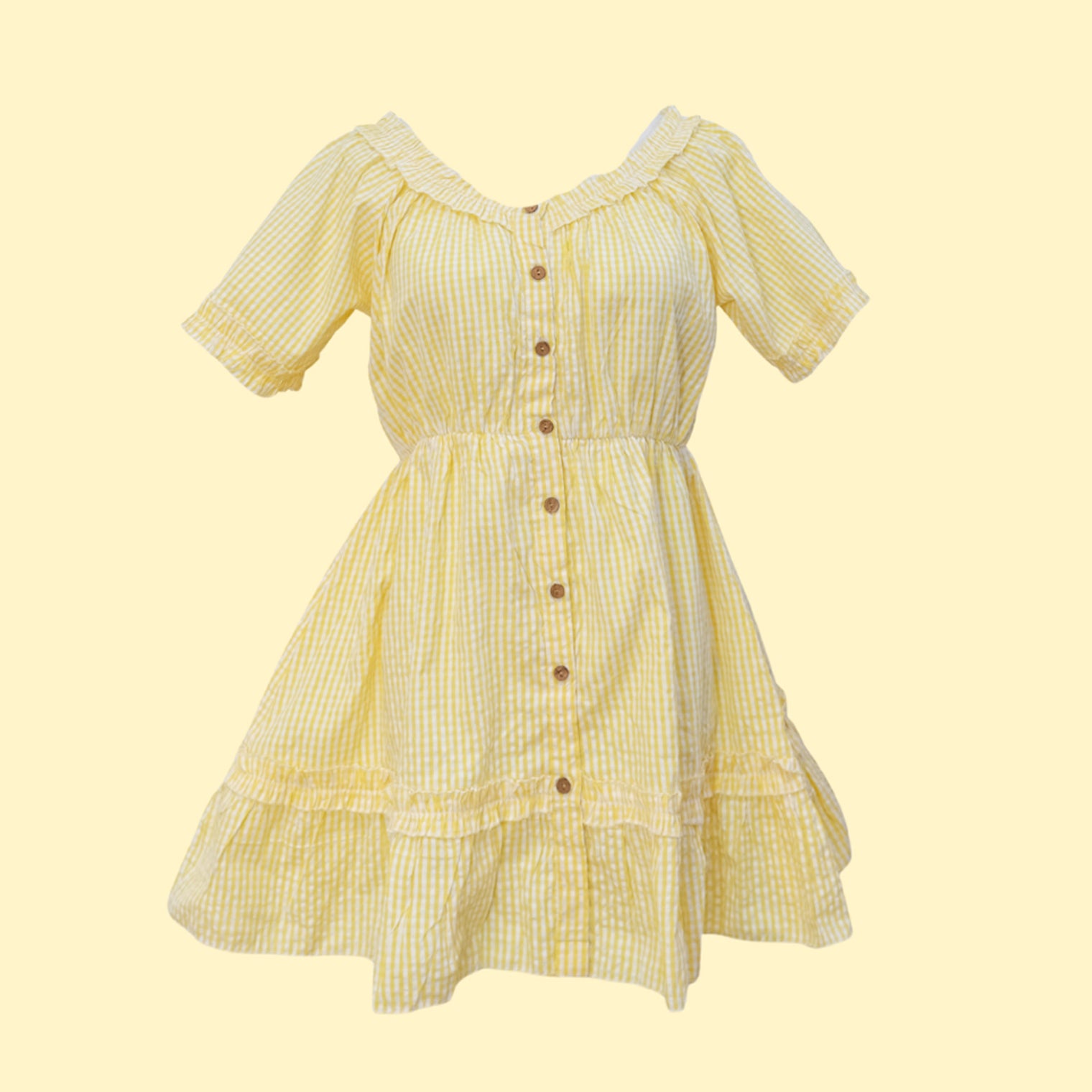 Gingham Ruffle Mini Dress