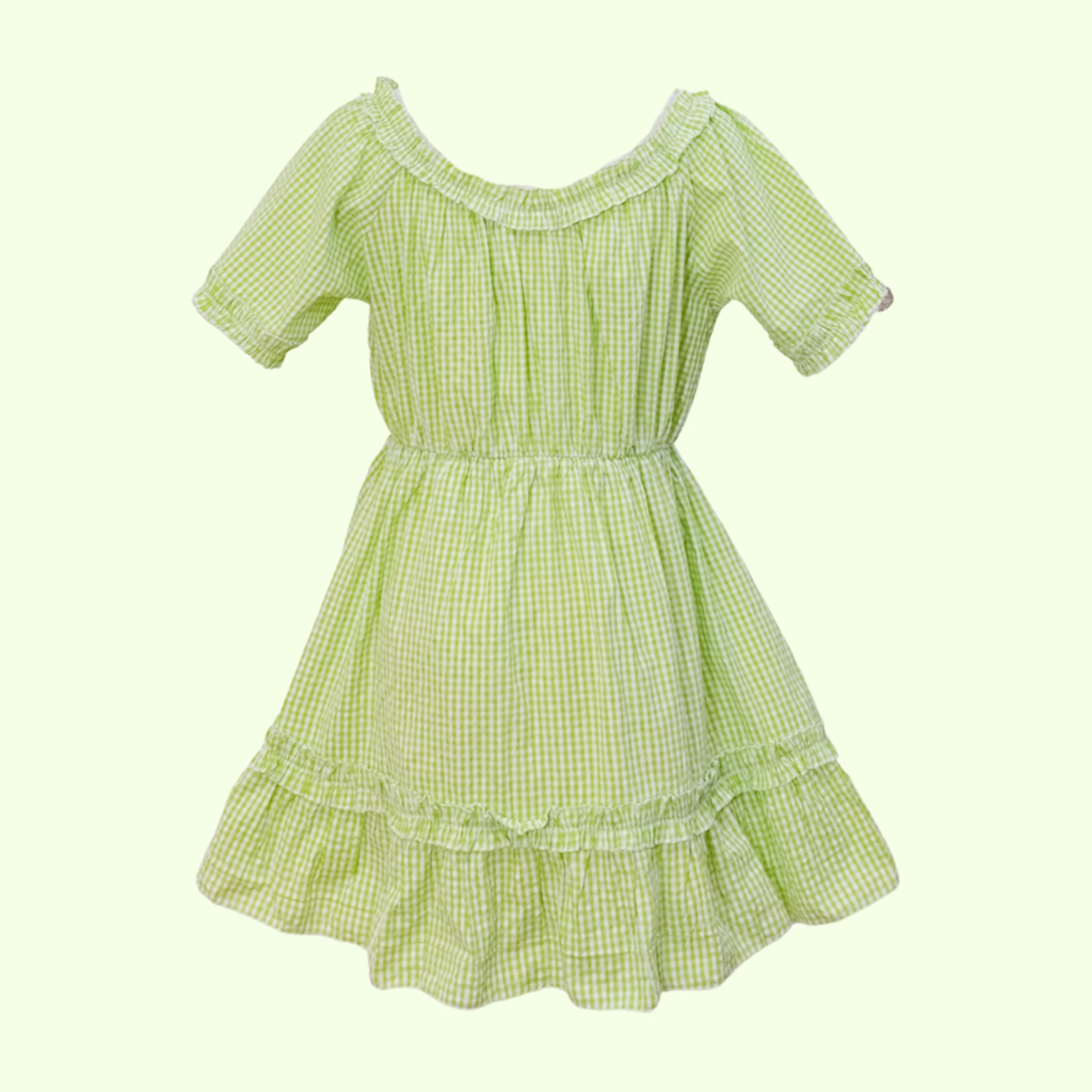 Gingham Ruffle Mini Dress