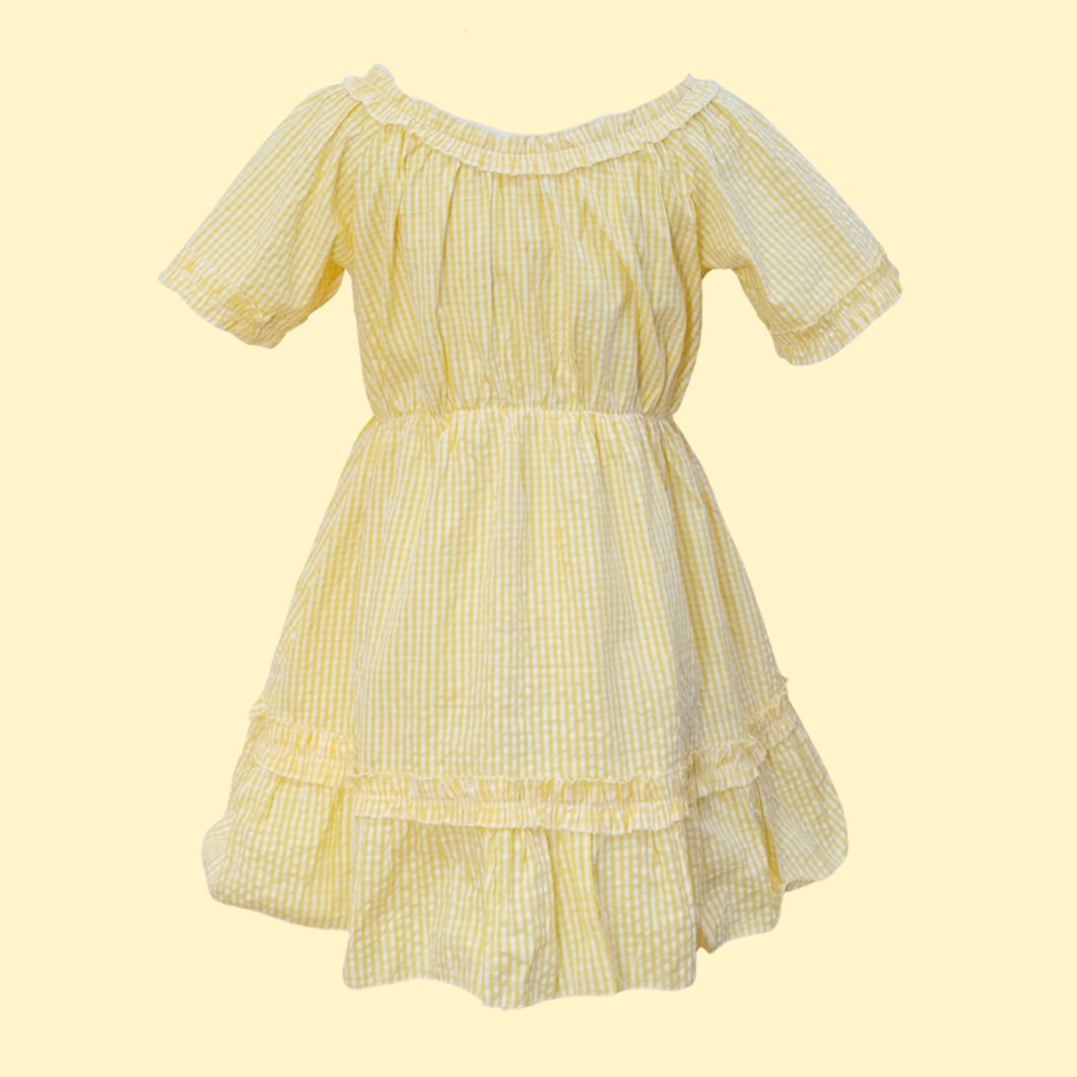 Gingham Ruffle Mini Dress