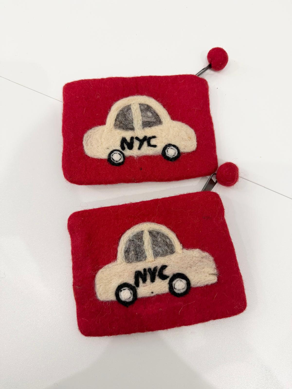 Handmade Felt NYC Taxi Purse