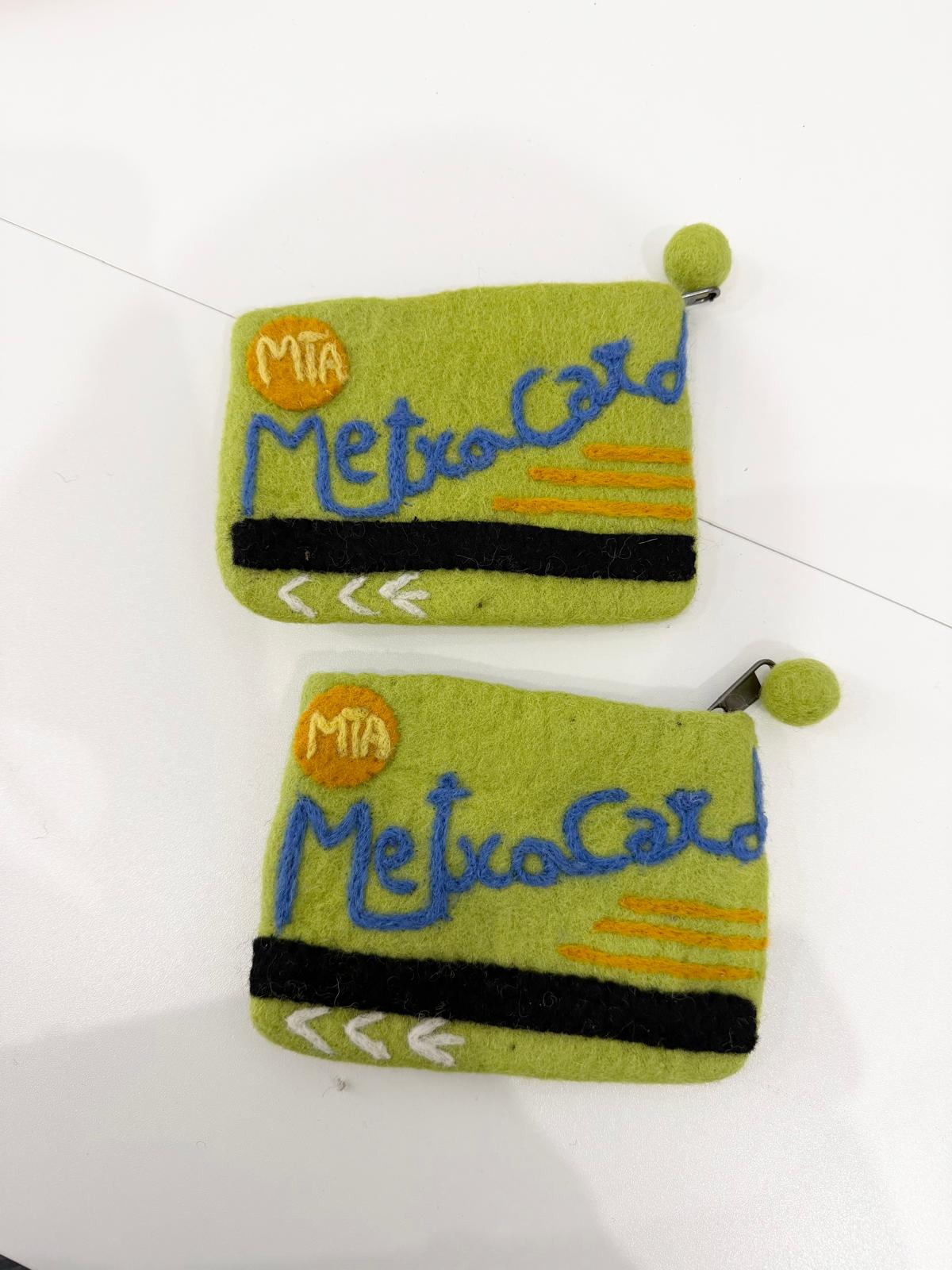 Handmade Felted NYC Metrocard Purse