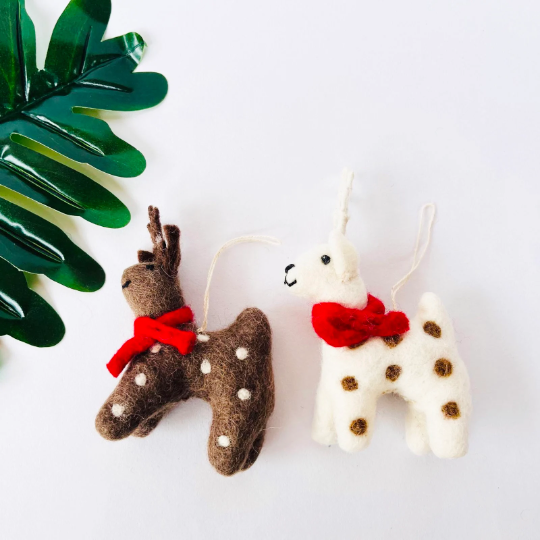 Felt Reindeer Ornaments