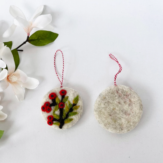 Mistletoe Felt Christmas Ornament