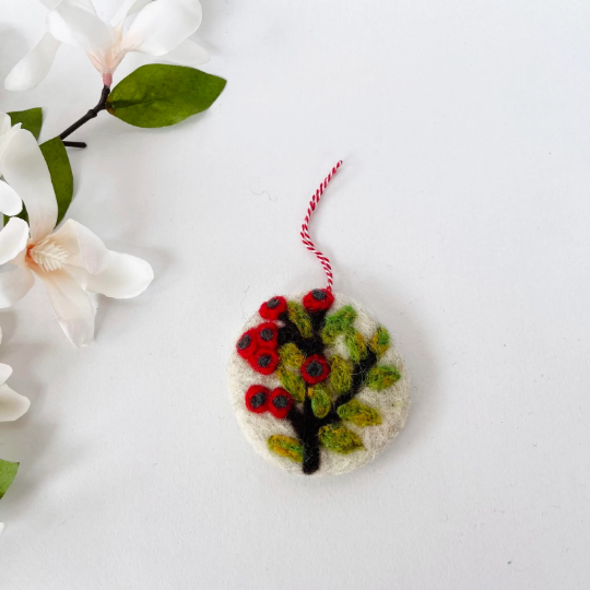 Mistletoe Felt Christmas Ornament