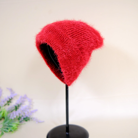 Unisex Solid Color Beanie with Fleece Lining