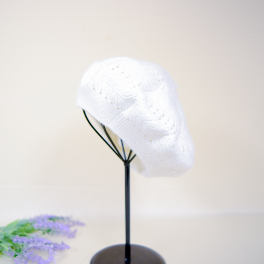 Crocheted Solid Color Beret Hat