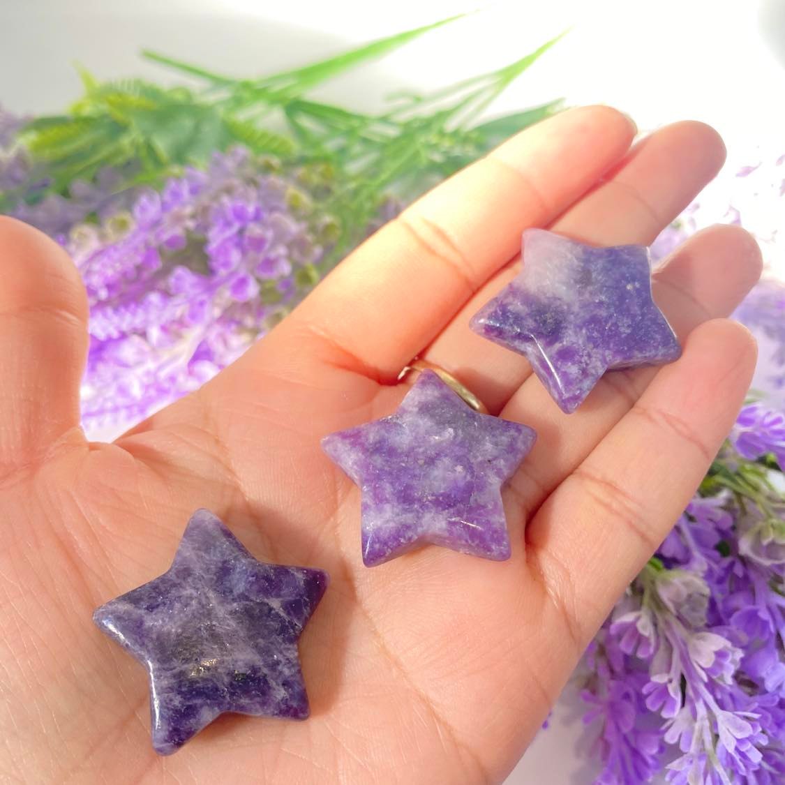 Star Crystal, 1.25" Quartz Crystal Stars, Healing Crystals, Howlite Unakite Moss Agate Crystal, Crystal Gift, Labradorite Lepidolite