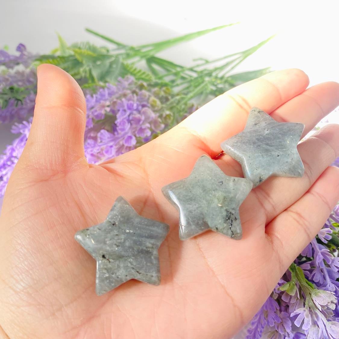 Star Crystal, 1.25" Quartz Crystal Stars, Healing Crystals, Howlite Unakite Moss Agate Crystal, Crystal Gift, Labradorite Lepidolite
