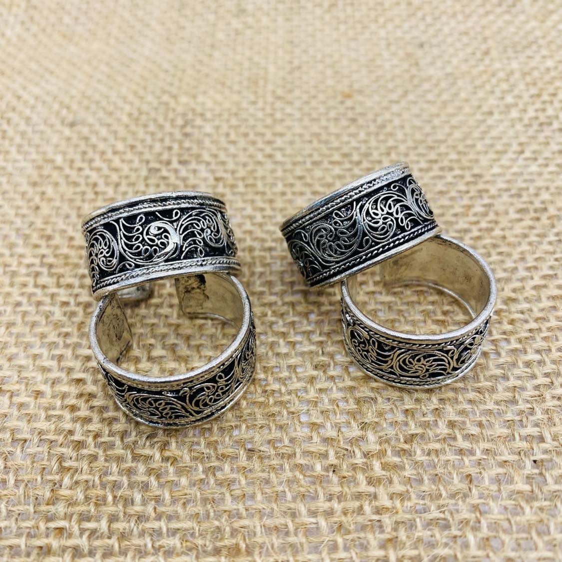 Filigree Ring, Bohemian Ring, Handmade Silver Adjustable Ring from Nepal, Unisex Band Ring, Gift for Her, Statement Ring, Hippie Ring
