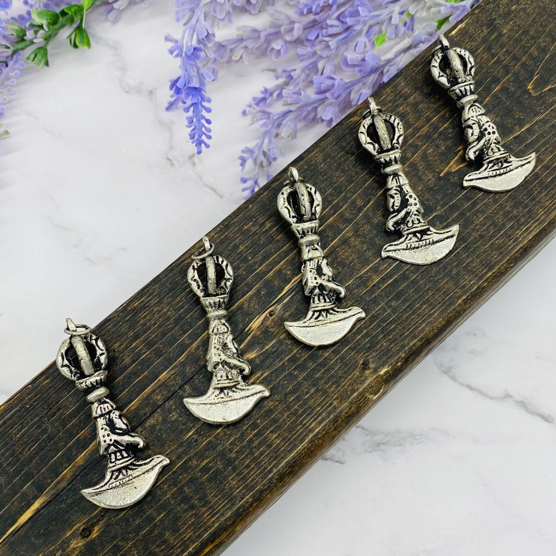 Phurba Pendant, Buddhist Charms, Phurba Charms, Handmade Amulet, Silver Vajra Charms, Spiritual Gifts, Meditation Jewelry from Nepal