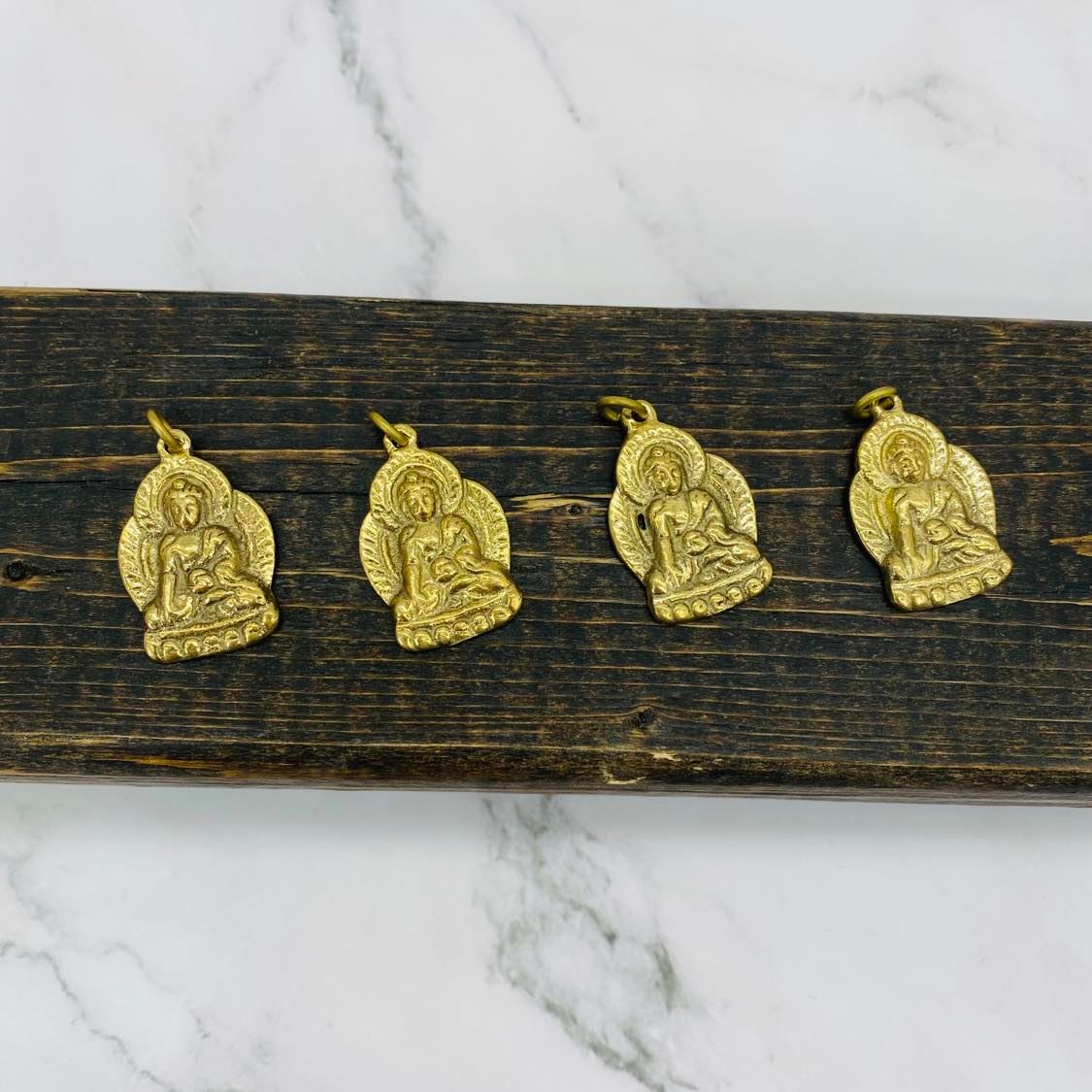Buddha Charm, Gold Buddha Pendant, Handmade Healing Buddha Necklace, Buddha Talisman, Meditation Jewelry, Spiritual Gift