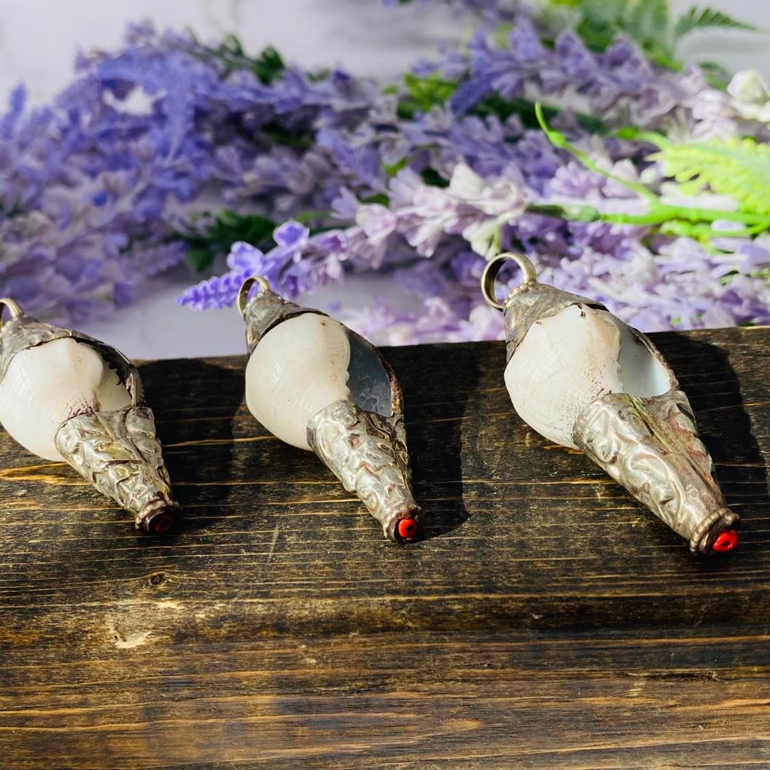 Conch Shell Pendant, Handmade Shell Pendant with Shell, Unique Jewelry, Statement Jewelry, Tibetan Style Pendant from Nepal