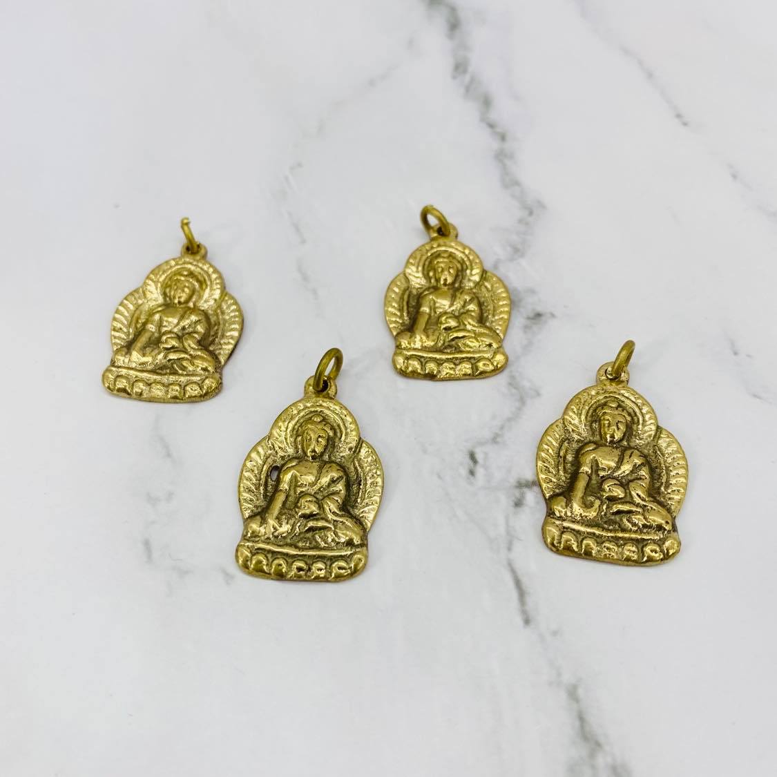 Buddha Charm, Gold Buddha Pendant, Handmade Healing Buddha Necklace, Buddha Talisman, Meditation Jewelry, Spiritual Gift