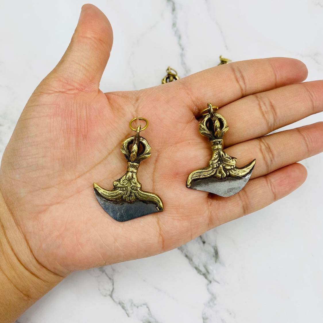 Tibetan Phurba Pendant from Nepal, Handmade Meditation Jewelry, Dorje Phurba Charm for Jewelry, Buddhist Vajra Charms, Tibetan Charms