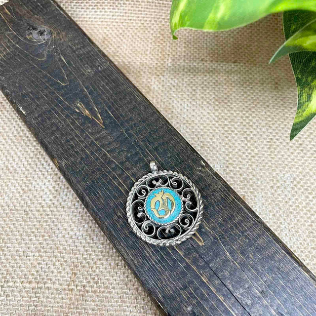 Ethnic Blue Handmade Ganesh Pendant, Good Luck Charms, Handmade Jewelry, Ganesha Charms