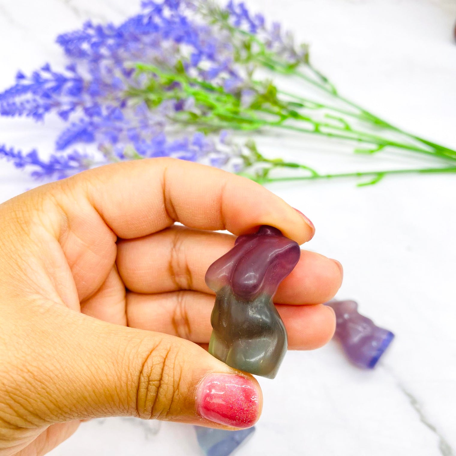 Rainbow Fluorite Crystal Body Carving, Female Body Crystal, 1.5 inches Fluorite Female Torso, Crystal Goddess Model