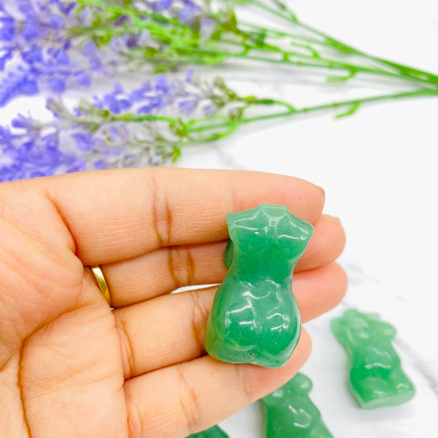 Green Aventurine Female Body Crystal, 1.5 Inches Female Body Torso Carvings, Crystal Decor, Healing Crystal, Unique Crystal Gift