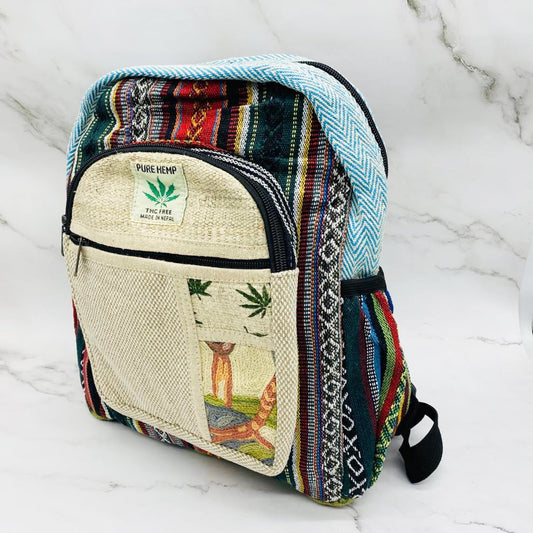 Medium Hemp Back Pack, Unisex Vegan Bags, Ecofriendly Back Pack, Festival Bags