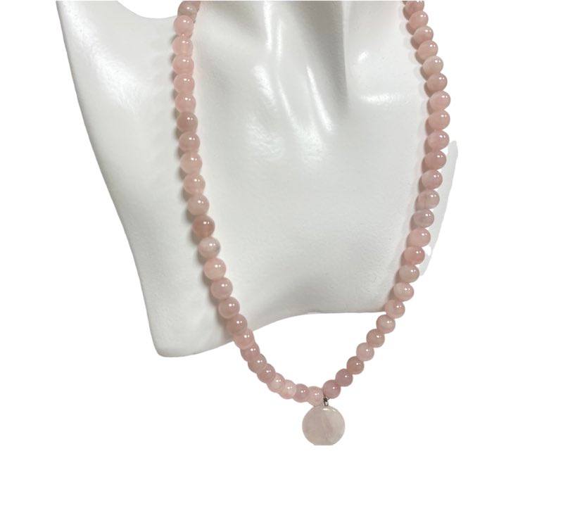 Rose Quartz Necklace and Earring Set, Crystal for Love and Friendship