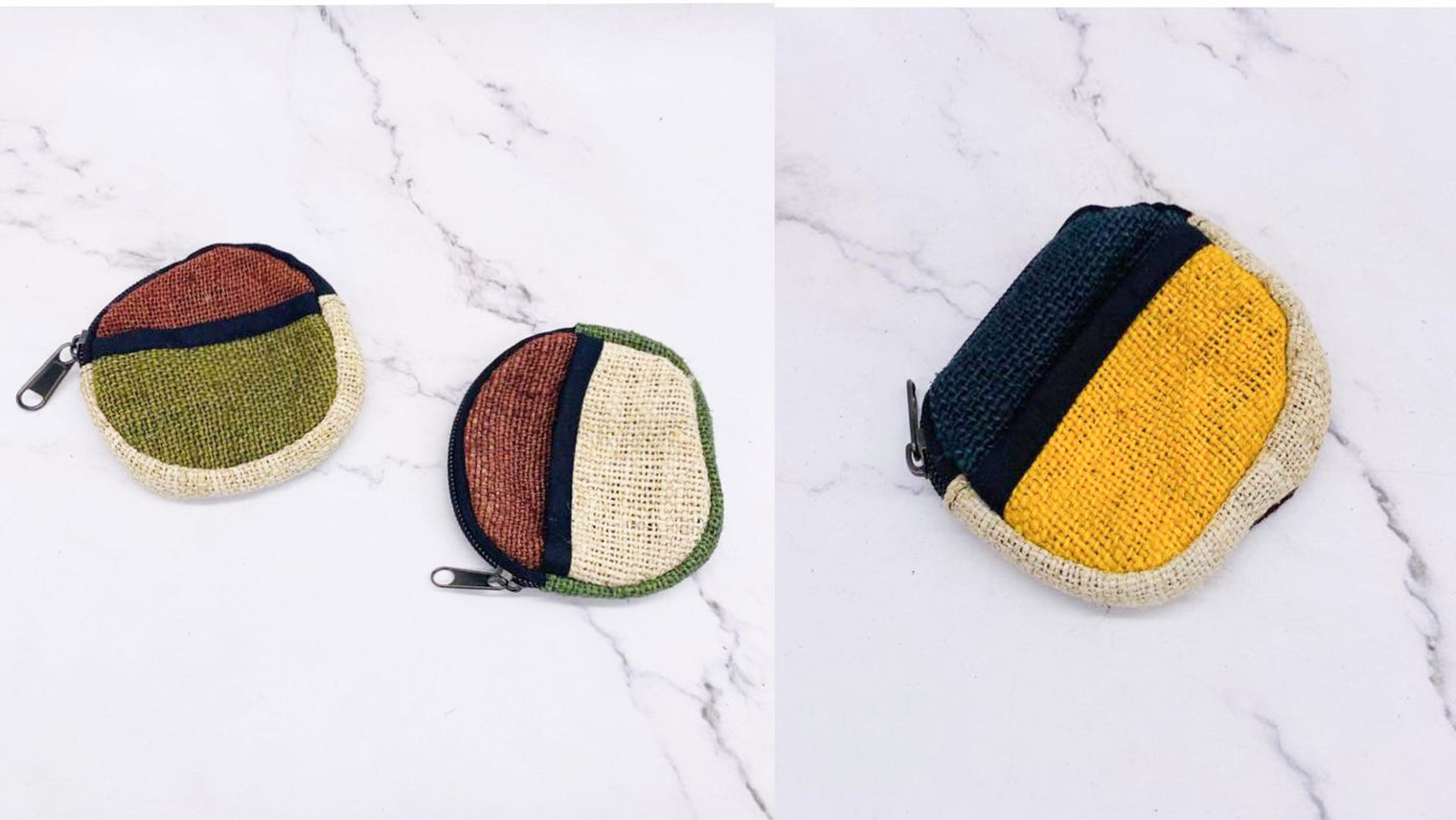 Small Hemp Coin Purse, Handwoven Colorful Purse, Zipper Closure, Round Small Wallet for Cards, Unisex Coin Purse, Hippie Purse, Ecofriendly
