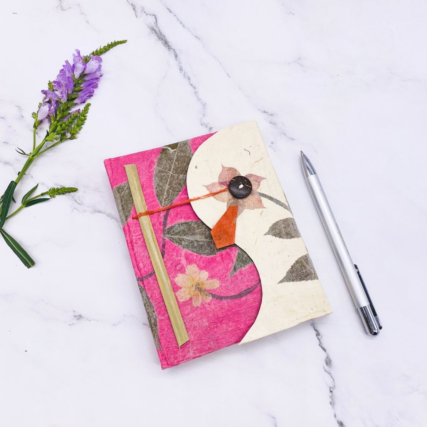 Hand Painted Eco Friendly Flower Design Journal