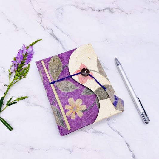Hand Painted Eco Friendly Flower Design Journal