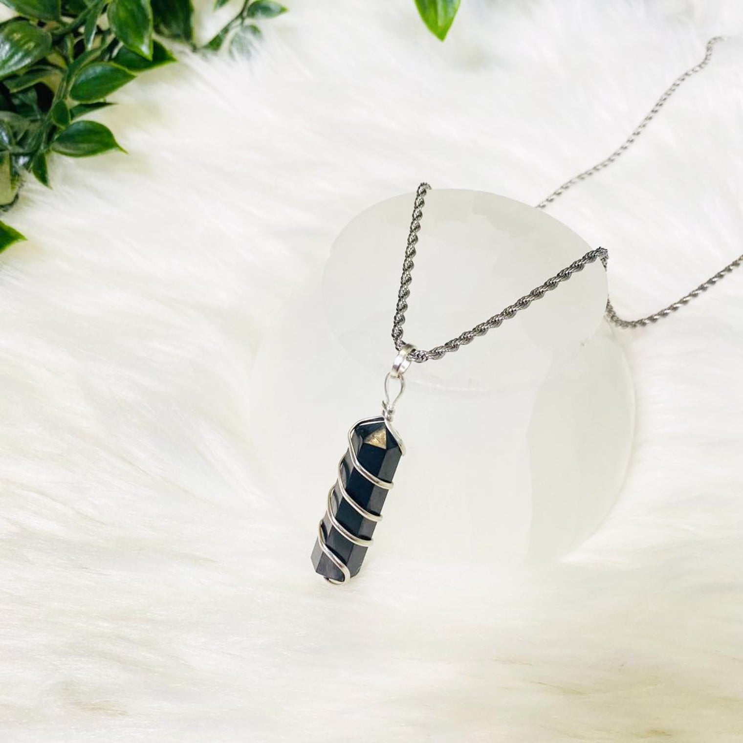 Hand Wired Tourmaline Necklace with 18K Gold Dipped Chain