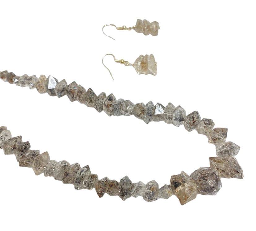 Herkimer Diamond Necklace with Earring Set