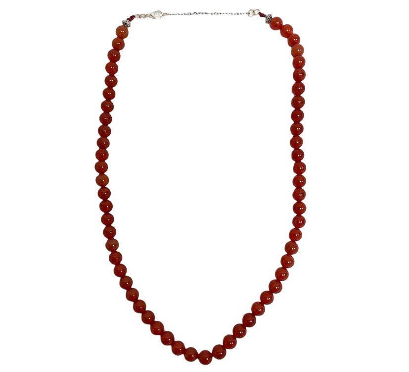 8 MM Carnelian Mala Necklace