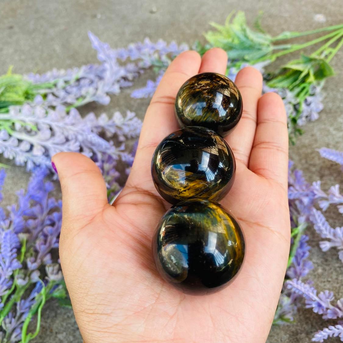 Blue Tiger Eye Sphere, Crystal for Protection