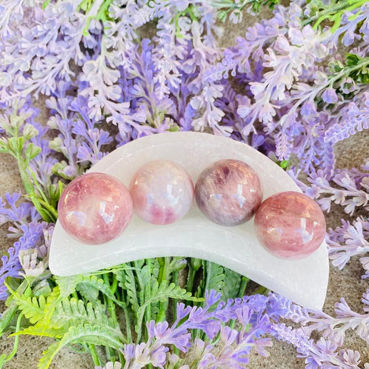 Medium Lavender Rose Quartz Sphere, Crystal for Love and Friendship