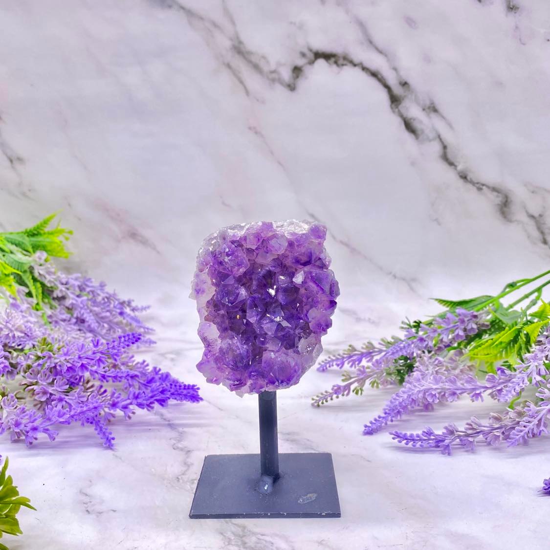 Raw Amethyst Cluster with Stand